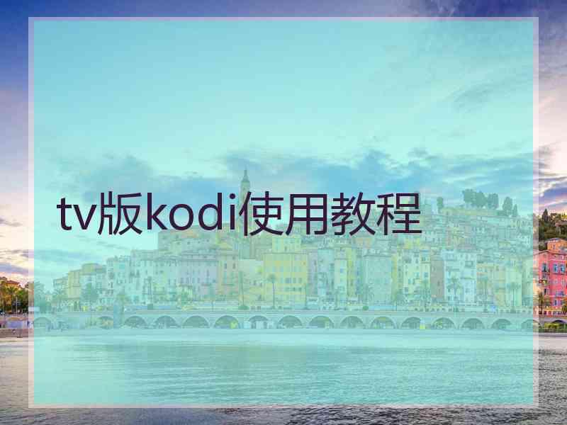 tv版kodi使用教程