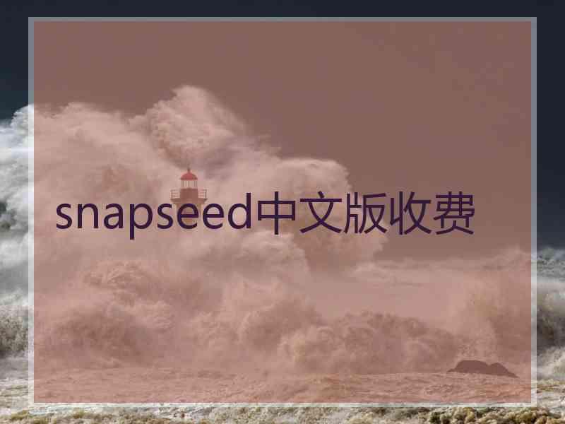 snapseed中文版收费