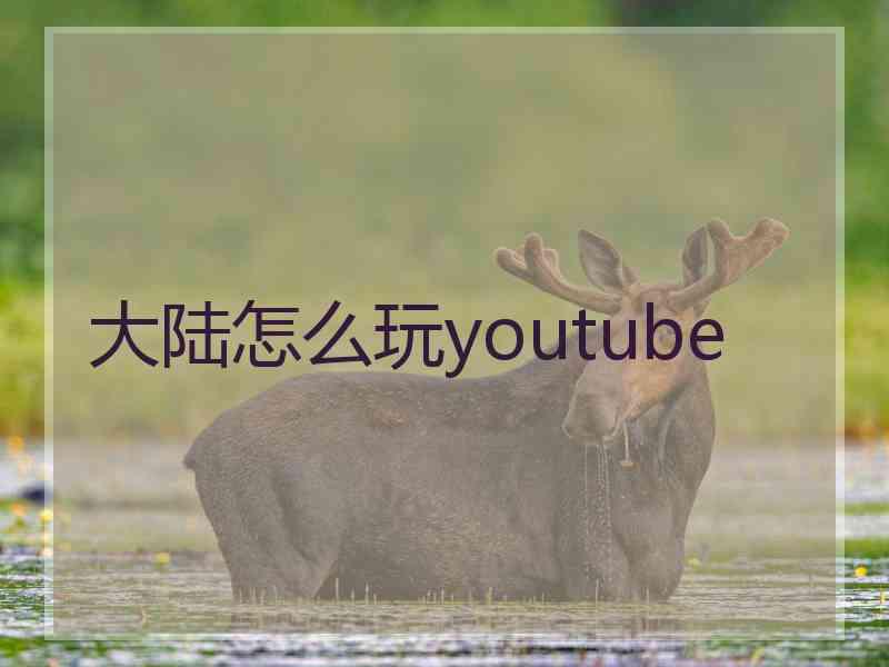 大陆怎么玩youtube