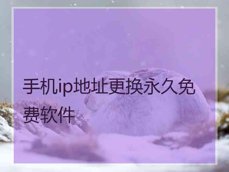 手机ip地址更换永久免费软件