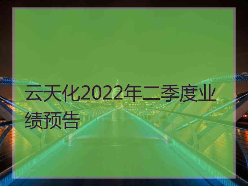 云天化2022年二季度业绩预告