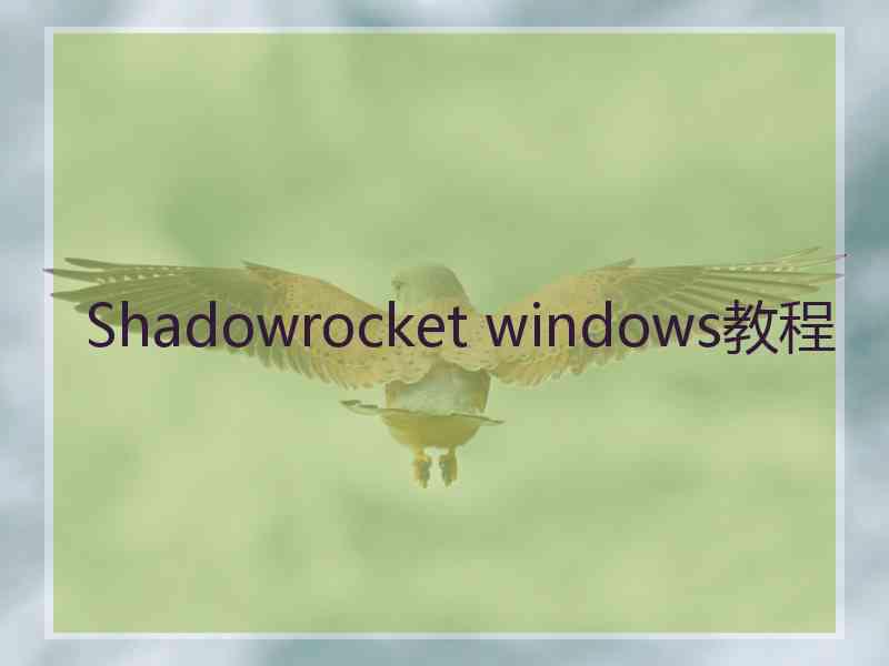 Shadowrocket windows教程