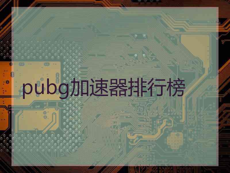 pubg加速器排行榜