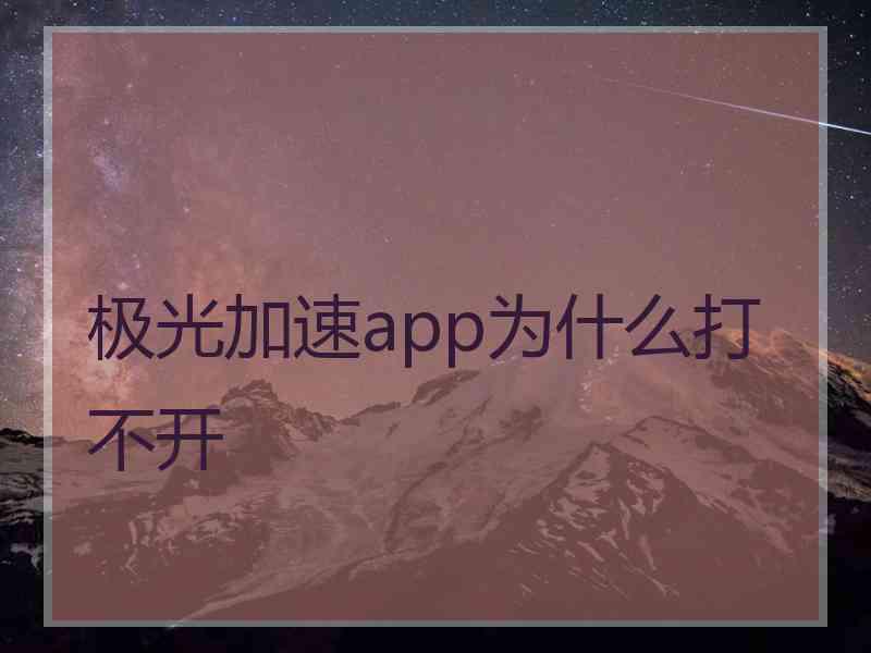 极光加速app为什么打不开