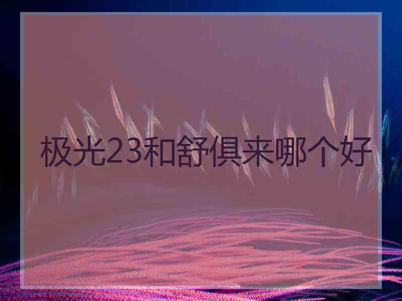 极光23和舒俱来哪个好